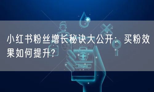 小红书粉丝增长秘诀大公开：买粉效果如何提升?