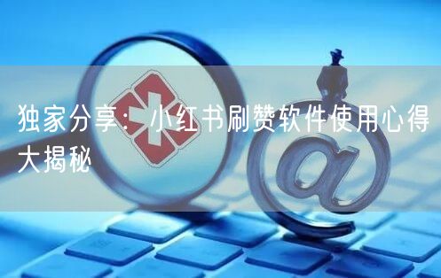 独家分享：小红书刷赞软件使用心得大揭秘