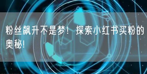 粉丝飙升不是梦！探索小红书买粉的奥秘!