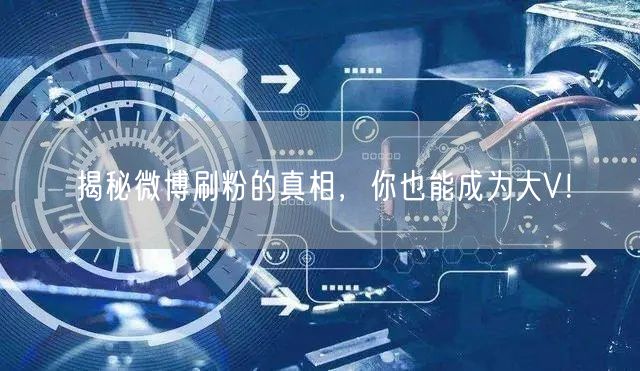 揭秘微博刷粉的真相，你也能成为大V！