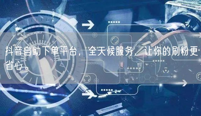 抖音自助下单平台，全天候服务，让你的刷粉更省心。
