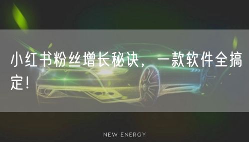 小红书粉丝增长秘诀，一款软件全搞定！