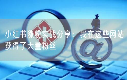 小红书涨粉实战分享：我在这些网站获得了大量粉丝
