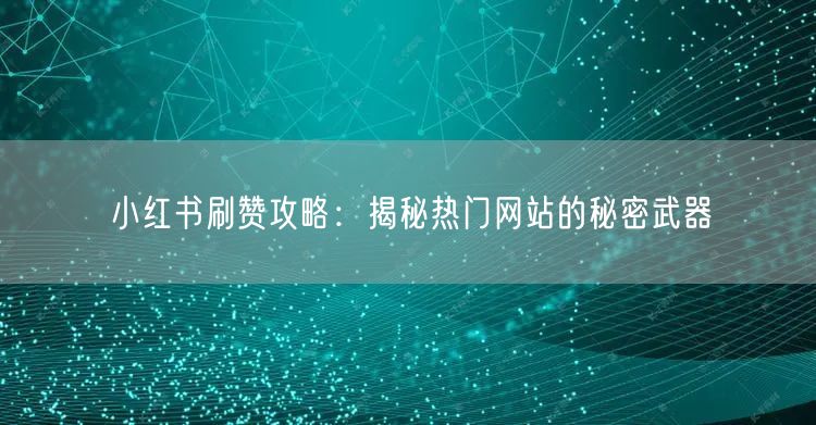 小红书刷赞攻略：揭秘热门网站的秘密武器