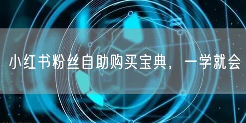 小红书粉丝自助购买宝典，一学就会