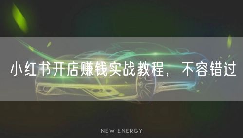 小红书开店赚钱实战教程，不容错过