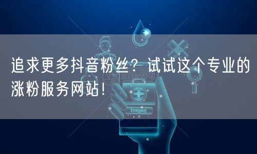 追求更多抖音粉丝？试试这个专业的涨粉服务网站！