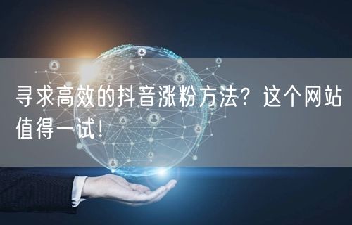 寻求高效的抖音涨粉方法？这个网站值得一试！