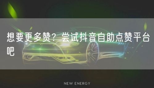 想要更多赞？尝试抖音自助点赞平台吧