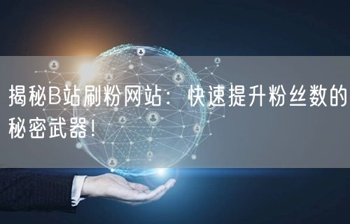 揭秘B站刷粉网站：快速提升粉丝数的秘密武器！