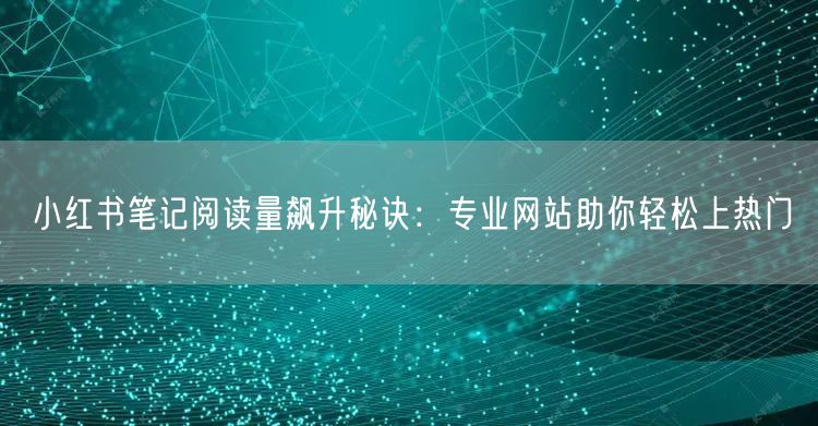 小红书笔记阅读量飙升秘诀：专业网站助你轻松上热门