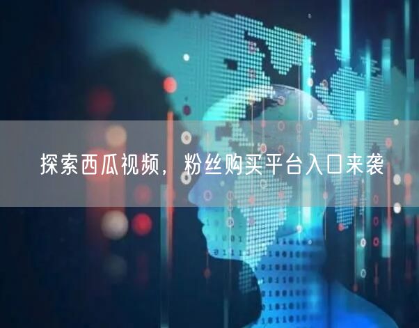 探索西瓜视频，粉丝购买平台入口来袭